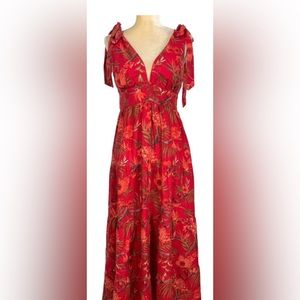 House of Harlow Hawaiian linen tiered maxi dress